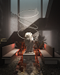 3ds max corona renderer HORECA hotel Interior Lobby Render stairs Visual Effects  corona