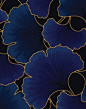 Kona Bay Empress Gingko Leaves Tonal Indigo