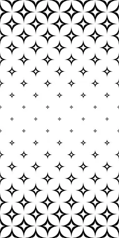 Monochrome seamless curved star pattern: