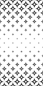 Monochrome seamless curved star pattern: