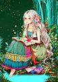 唯美女生插画手绘图片5