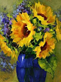 Sun Star Sunflowers by Nancy Medina Oil  nancymedina.fineartstudiolonline.com
