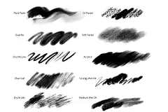 iPad Pro 漂亮的笔刷合集 30 Procreate-4 Natural Media Brushes-设计元素-美工云(meigongyun.com)