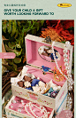 mobee儿童音乐盒复古八音首饰礼盒木质收纳梳妆旋转女孩生日礼物-tmall.com天猫