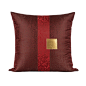 新品现代简约轻奢酒红色抽象肌理拼接靠垫抱枕别墅样板房方枕-淘宝网