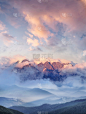 山脉,云景,地形,自然,自然美,山顶,山,天堂,风景,非凡的