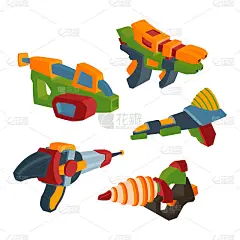 空间的导火线。未来的激光武器。fanstic枪。矢量插图在卡通风格。