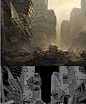 战争废墟场景模型 3Dmax废墟城市场景模型素材