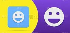 简单的笑表情符号搞笑的脸按钮符号3d矢量插图集