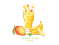 果汁饮料 芒果 香蕉 淡彩手绘 水彩插画PSD_平面设计_绘画插图