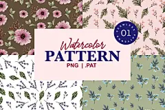 水彩手绘花卉图案纹样无缝背景素材 Bloomy – Seamless Watercolor Patterns : 水彩手绘花卉图案纹样无缝背景素材包含4种无缝图案，格式为PNG，包括透明背景PNG及彩色背景PNG，并且提供PS格式PAT，均采用了高分辨率。 赞微海报分享