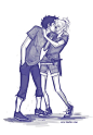 viria: Lucky we’re in love in every way so-valdez suggested me this song, so I’ve been listening to it while drawing. Feel like everything sucks so I’ve drawn a happy Percabeth to cheer myself up ^_^ he’s totally trying to manage to kiss her while blowing