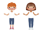 Tim and Mary : Ilustración infantil realizada para academia de idiomas para enseñar a niños vocabulario sobre ropa, partes del cuerpo, colores...