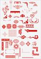 红色中国风剪纸花纹横幅图片-觅元素51yuansu.com png设计元素