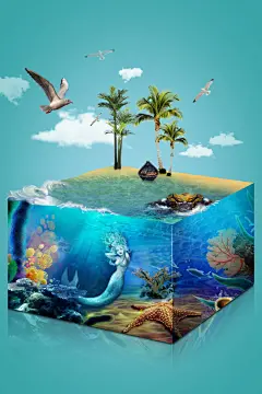 海洋生态环保,生态环保海报,合成,移花接木,psd,青色,天蓝色,精品海报,精品模板,模板素材,网,模板网站,模板下载编号2582592@北坤人素材