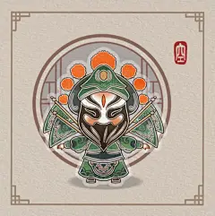 一组皮影风格的昆曲人物|郑州纹身