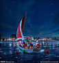 圣诞老人帆船海洋