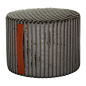 Buy Missoni Home Coomba Pouf - 30x40cm - 86 | Amara : Add fabulous texture to your home with this Coomba pouf from the Missioni Home 2014 Collection. Featuring a chic ribbed design in deep grey, this velvety feeling pouf also has a tan handle so it can b