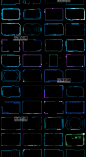 高科技感边框云计算科幻HUD蓝色发光文本框免抠PNG免扣素材图模板-淘宝网