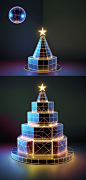 00017-2987885317-large-scale scene, indoor, Light yellow paper-cut background, present box, elk, illumination, christmas trees,  crystal ball, co