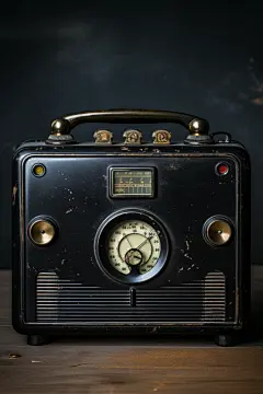 旧物件古老物件收音机怀旧收藏摄影图