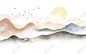 古风山水插画手绘山水风景背景新国风山水背景简约线条山水古风古风中国风唯美山水风景