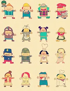 可爱卡通人物手绘图案作品