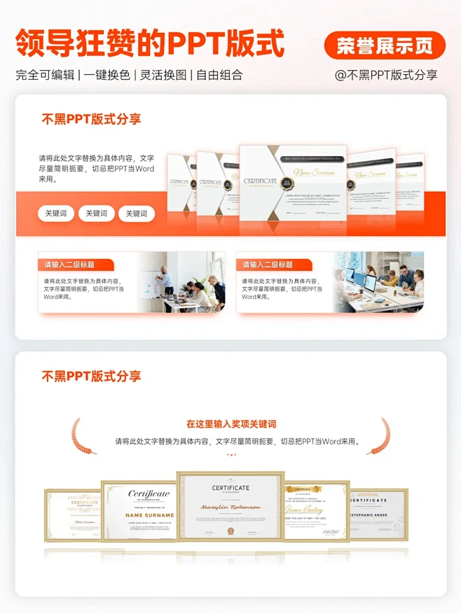 领导满意的荣誉展示PPT，简约大气！ -...