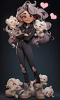 AI-20230426_02 Girl with cute ghost