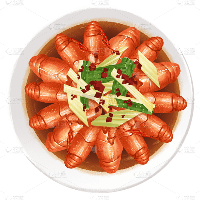 手绘-街边小龙虾美食元素贴纸2