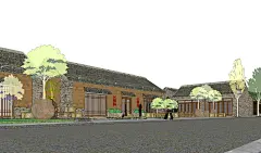 鲁南民俗文化商业街SU模型_3487401133