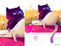 新年快乐我可爱的hoomans!!! 2022 黑猫猫角色设计可爱的自由插画家猫咪新年生育三吉插画家