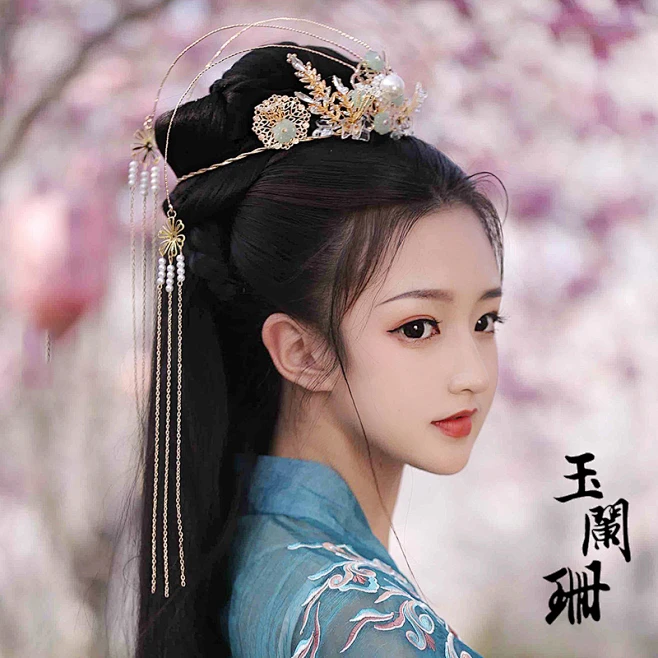 汉服头饰发冠流苏步摇发簪子古风配饰品超仙少女盘发古装发饰头冠-tmall.com天猫-花瓣网