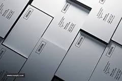 纯白底现代简约名片模板Minimal Business Card 73 设计模板 