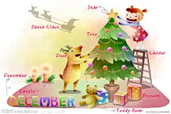 手绘 卡通 插画 英语教育大图 点击还原