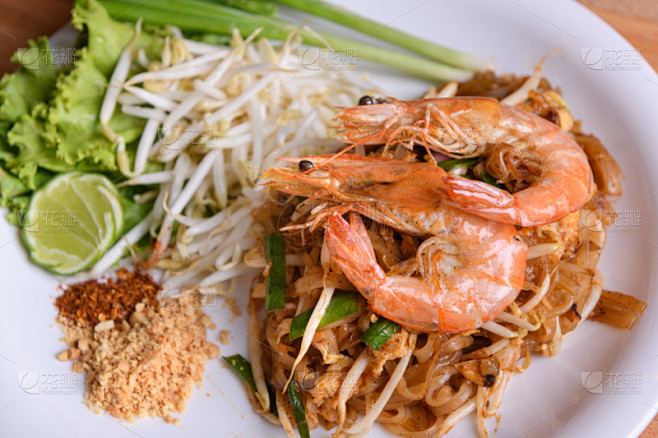 泰国食品,泰式炒面,面条,蔬菜,清新,食品,米,泰国,柠檬,餐具