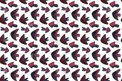 无缝模式指针箭头红色和靛蓝色。手绘水彩画上的白色背景剪辑艺术图形元素的创意设计和可打印的装饰，为设计