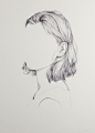 Henrietta Harris is an artist and illustrator from New Zealand who has created a series of seemingly unfinished portraits. Each drawing is a portrait with the subjects face missing — instead, the crisp black and white images are focused on fine lines and 