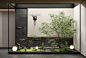 现代庭院景观小品 室内造景 景观树 蕨类植物 背景墙-室内设计-拓者设计吧