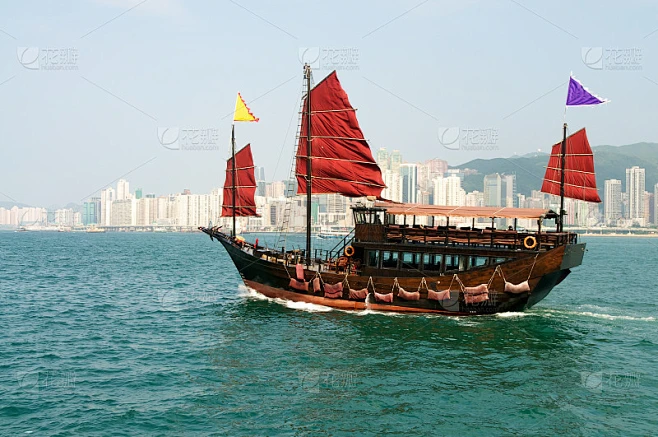 香港舢舨船素材-花瓣网