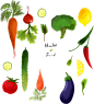 手绘创意水果蔬菜造型_PSD分层：