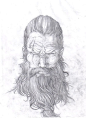 代表奥丁（Ous），多米诺哥·多米洛贾（deus da mitologia nordica）。 desenho feito em grafite。