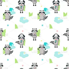 可爱的,浣熊,乐趣,四方连续纹样,华丽的,蛋糕,纺织品,壁纸,动物,儿童