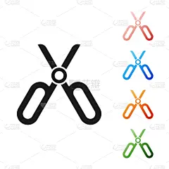 分离着色,剪刀,图标,黑色,白色背景,商务,金属,模板,钢铁,锻炼