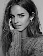 Emma Watson Epic B/W Headshot cableknit sweater For more visit…: 