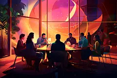 人才招聘企业招聘会面扁平风插画