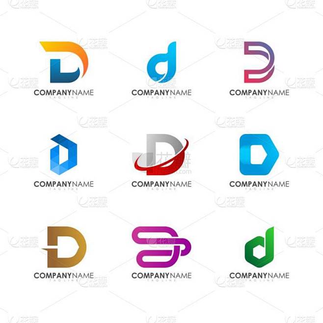 现代简单 D 标志