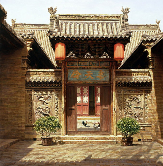 古旧建筑中的华夏文明│油画家萧鹏作品。 ...