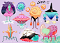 catfishdeluxe: “ Blobs, fungus, space dolphins, Grllbbbblzooar and more ! Enjoy the creatures of Sidera’s universe ! Designs: Fabien mense ” On Sidera, I came back to one of my first loves: ALIENS !