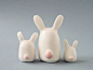 Ceramic White Bunny Figurine A Cute Easter Bunny Handmade in - Etsy